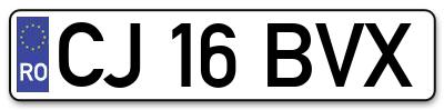 Placuta inmatriculare numar auto  CJ-16-BVX, CJ 16 BVX, CJ16BVX
