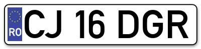 Placuta inmatriculare numar auto  CJ-16-DGR, CJ 16 DGR, CJ16DGR
