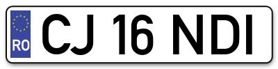 Placuta inmatriculare numar auto  CJ-16-NDI, CJ 16 NDI, CJ16NDI