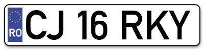 Placuta inmatriculare numar auto  CJ-16-RKY, CJ 16 RKY, CJ16RKY
