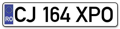 Placuta inmatriculare numar auto  CJ-164-XPO, CJ 164 XPO, CJ164XPO