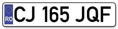 Placuta inmatriculare numar auto  CJ-165-JQF, CJ 165 JQF, CJ165JQF
