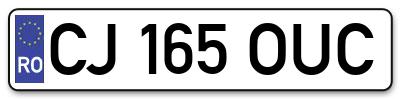 Placuta inmatriculare numar auto  CJ-165-OUC, CJ 165 OUC, CJ165OUC