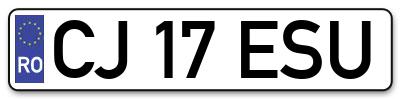 Placuta inmatriculare numar auto  CJ-17-ESU, CJ 17 ESU, CJ17ESU
