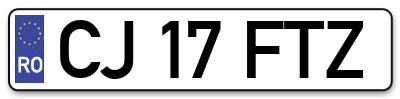 Placuta inmatriculare numar auto  CJ-17-FTZ, CJ 17 FTZ, CJ17FTZ