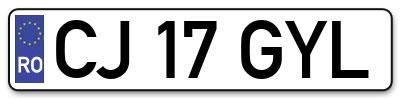 Placuta inmatriculare numar auto  CJ-17-GYL, CJ 17 GYL, CJ17GYL
