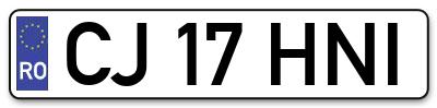 Placuta inmatriculare numar auto  CJ-17-HNI, CJ 17 HNI, CJ17HNI