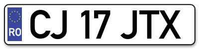 Placuta inmatriculare numar auto  CJ-17-JTX, CJ 17 JTX, CJ17JTX