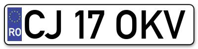 Placuta inmatriculare numar auto  CJ-17-OKV, CJ 17 OKV, CJ17OKV