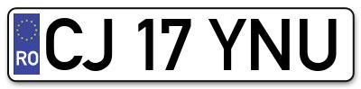Placuta inmatriculare numar auto  CJ-17-YNU, CJ 17 YNU, CJ17YNU