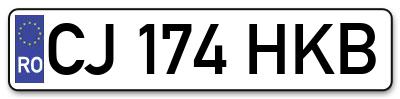 Placuta inmatriculare numar auto  CJ-174-HKB, CJ 174 HKB, CJ174HKB