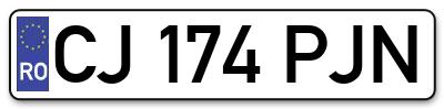 Placuta inmatriculare numar auto  CJ-174-PJN, CJ 174 PJN, CJ174PJN