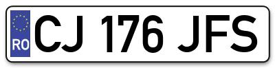 Placuta inmatriculare numar auto  CJ-176-JFS, CJ 176 JFS, CJ176JFS