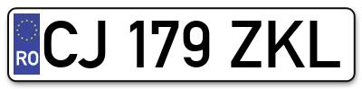 Placuta inmatriculare numar auto  CJ-179-ZKL, CJ 179 ZKL, CJ179ZKL