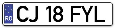 Placuta inmatriculare numar auto  CJ-18-FYL, CJ 18 FYL, CJ18FYL