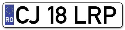 Placuta inmatriculare numar auto  CJ-18-LRP, CJ 18 LRP, CJ18LRP