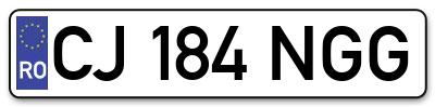 Placuta inmatriculare numar auto  CJ-184-NGG, CJ 184 NGG, CJ184NGG