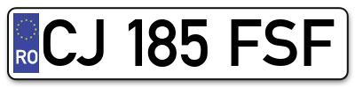Placuta inmatriculare numar auto  CJ-185-FSF, CJ 185 FSF, CJ185FSF