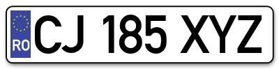 Placuta inmatriculare numar auto  CJ-185-XYZ, CJ 185 XYZ, CJ185XYZ