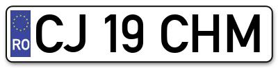 Placuta inmatriculare numar auto  CJ-19-CHM, CJ 19 CHM, CJ19CHM