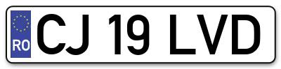 Placuta inmatriculare numar auto  CJ-19-LVD, CJ 19 LVD, CJ19LVD