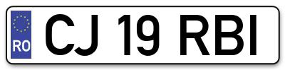 Placuta inmatriculare numar auto  CJ-19-RBI, CJ 19 RBI, CJ19RBI