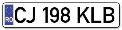 Placuta inmatriculare numar auto  CJ-198-KLB, CJ 198 KLB, CJ198KLB