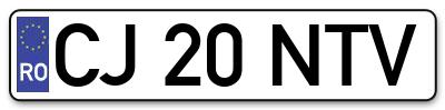 Placuta inmatriculare numar auto  CJ-20-NTV, CJ 20 NTV, CJ20NTV