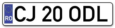Placuta inmatriculare numar auto  CJ-20-ODL, CJ 20 ODL, CJ20ODL