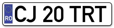 Placuta inmatriculare numar auto  CJ-20-TRT, CJ 20 TRT, CJ20TRT