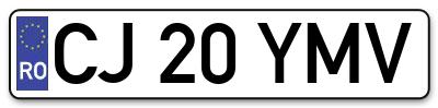Placuta inmatriculare numar auto  CJ-20-YMV, CJ 20 YMV, CJ20YMV