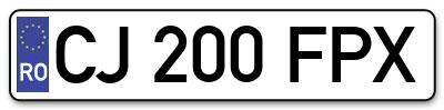 Placuta inmatriculare numar auto  CJ-200-FPX, CJ 200 FPX, CJ200FPX