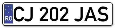 Placuta inmatriculare numar auto  CJ-202-JAS, CJ 202 JAS, CJ202JAS