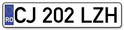 Placuta inmatriculare numar auto  CJ-202-LZH, CJ 202 LZH, CJ202LZH