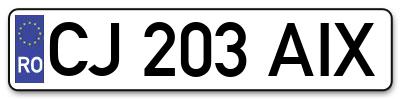 Placuta inmatriculare numar auto  CJ-203-AIX, CJ 203 AIX, CJ203AIX