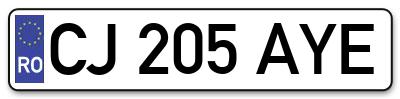 Placuta inmatriculare numar auto  CJ-205-AYE, CJ 205 AYE, CJ205AYE