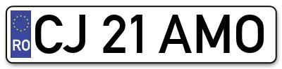 Placuta inmatriculare numar auto  CJ-21-AMO, CJ 21 AMO, CJ21AMO