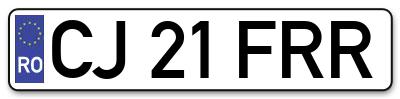 Placuta inmatriculare numar auto  CJ-21-FRR, CJ 21 FRR, CJ21FRR