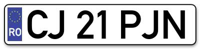 Placuta inmatriculare numar auto  CJ-21-PJN, CJ 21 PJN, CJ21PJN