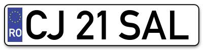 Placuta inmatriculare numar auto  CJ-21-SAL, CJ 21 SAL, CJ21SAL