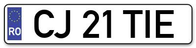 Placuta inmatriculare numar auto  CJ-21-TIE, CJ 21 TIE, CJ21TIE