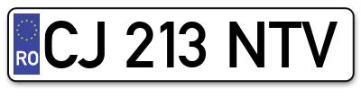 Placuta inmatriculare numar auto  CJ-213-NTV, CJ 213 NTV, CJ213NTV