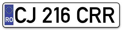 Placuta inmatriculare numar auto  CJ-216-CRR, CJ 216 CRR, CJ216CRR