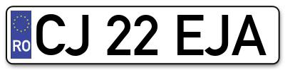 Placuta inmatriculare numar auto  CJ-22-EJA, CJ 22 EJA, CJ22EJA