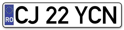 Placuta inmatriculare numar auto  CJ-22-YCN, CJ 22 YCN, CJ22YCN