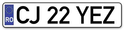 Placuta inmatriculare numar auto  CJ-22-YEZ, CJ 22 YEZ, CJ22YEZ