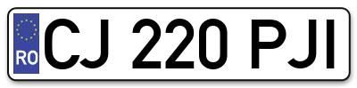 Placuta inmatriculare numar auto  CJ-220-PJI, CJ 220 PJI, CJ220PJI