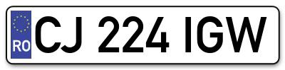 Placuta inmatriculare numar auto  CJ-224-IGW, CJ 224 IGW, CJ224IGW