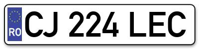 Placuta inmatriculare numar auto  CJ-224-LEC, CJ 224 LEC, CJ224LEC