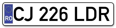 Placuta inmatriculare numar auto  CJ-226-LDR, CJ 226 LDR, CJ226LDR
